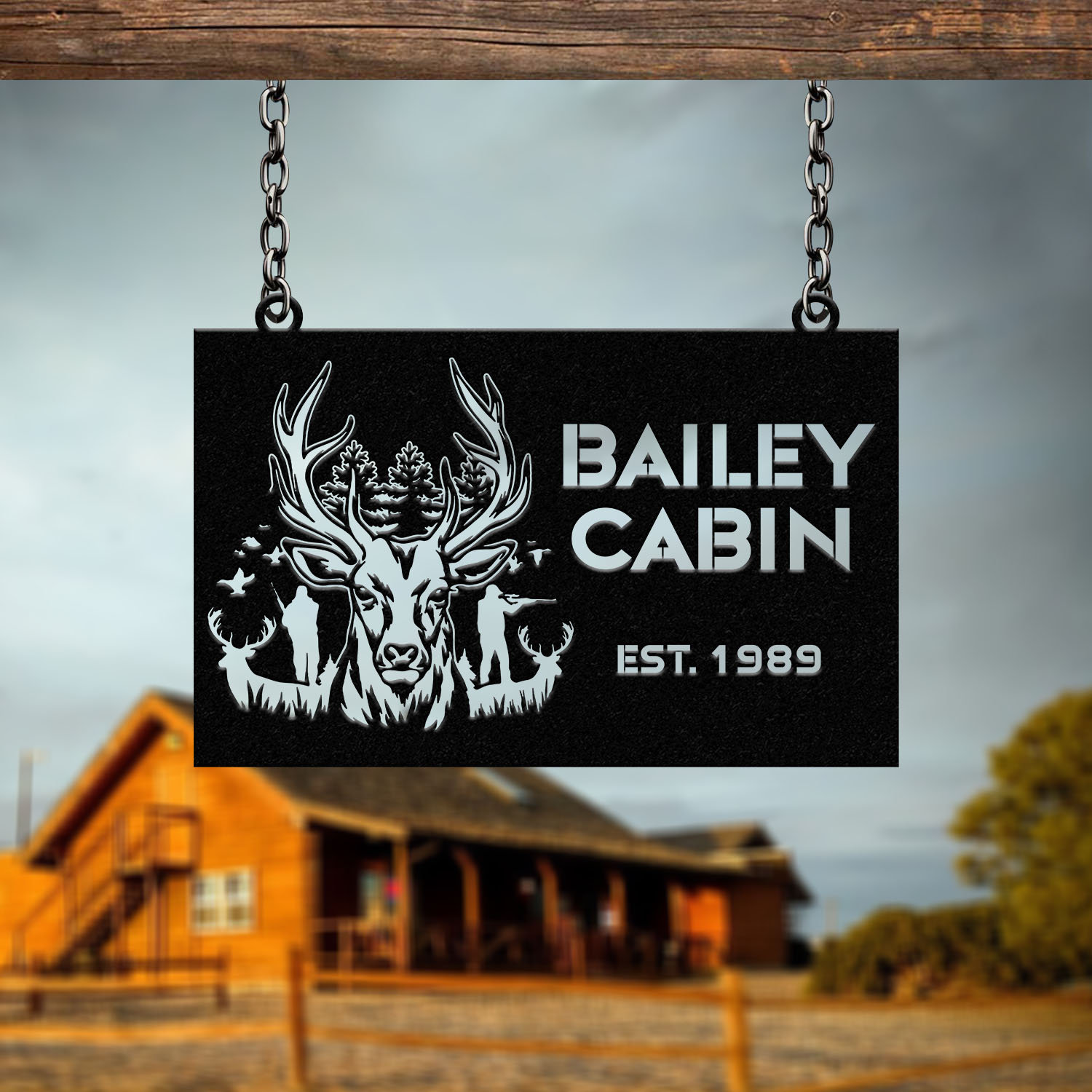 Custom Metal Deer Hunting Sign, Deer Cabin Sign, Cabin Sign, Nature Metal Sign, Outdoor Decor, Deer Hunter Gift, Lodge Sign, Cottage Decor