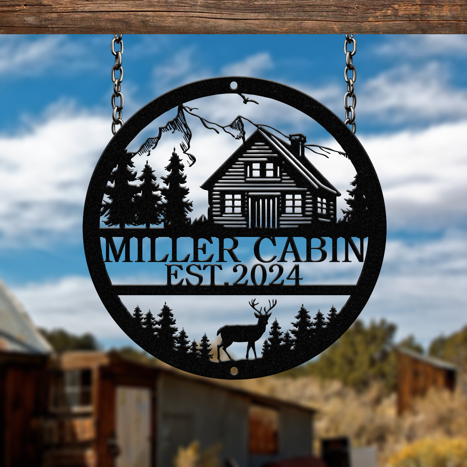 Custom Metal Deer Sign, Deer Cabin Sign, Cabin Sign, Nature Metal Sign, Outdoor Decor, Deer Hunter Gift, Lodge Sign, Cottage Decor