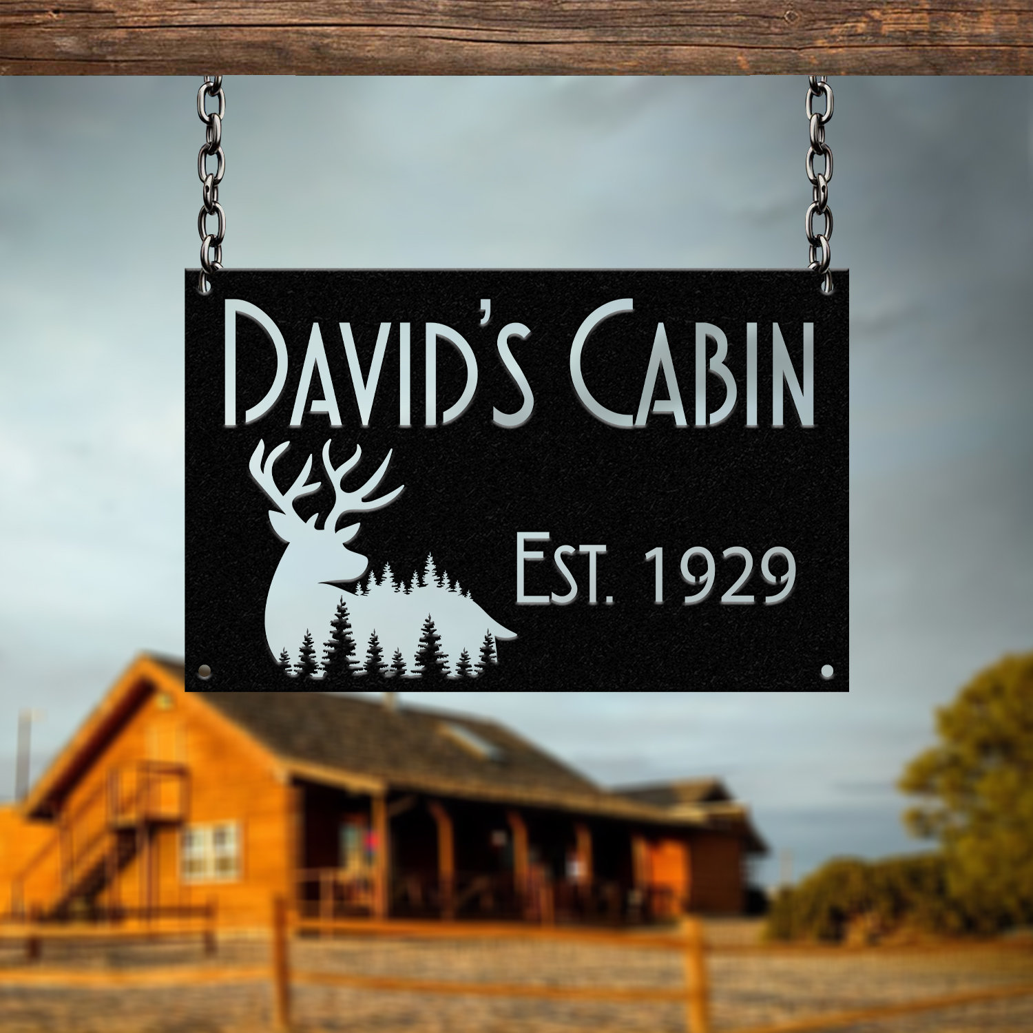 Custom Metal Deer Sign, Deer Cabin Sign, Cabin Sign, Nature Metal Sign, Outdoor Decor, Deer Hunter Gift, Lodge Sign, Cottage Decor