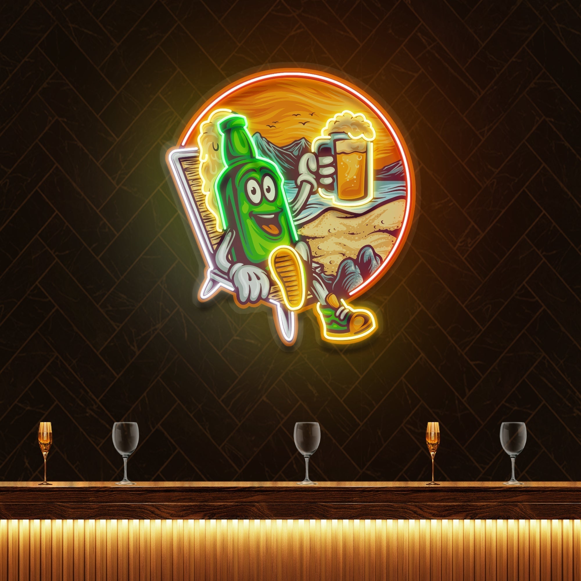 Custom Name Cute Summer Vintage Beer Bottle Decor Artwork Led Neon Sign Light Custom Name Cute Summer Vintage Beer Bottle Decor Artwork Led Neon Sign Light