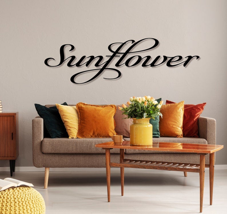 Sunflower Metal Sign Vintage Wall Art Living Room Gift Farmhouse Metal Decor Daughter Sign Gift Anniversary Gift For Granny | GearViral